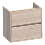 BRAUER Adore Meuble sous-lavabo peu profond - 60x39x55cm - 2 tiroirs à fermeture douce - sans poignées - 1 découpe pour siphon - chêne massif - chêne à lamelles blanc SW393146