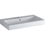 Geberit ICon wastafel - 75x48.5x15.5cm - 1 wasbak - 1 kraangat Midden - met overloopgat vuilafstotend - keramiek - glans wit SW422204