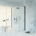 Fortifura Galeria Douchecabine - 60x140x200 - Profiel veiligheidsglas - antikalk - PVD - geborsteld gunmetal (antraciet) SW1444094