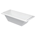 Duravit Starck Slimline Starckkunststof duobad acryl rechthoekig - 180x80x46cm - zonder poten - voor inbouw of ommanteling - glans wit 0297576