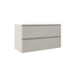 Saniclass Prime Blend Badkamermeubelset - 100x55x45.9cm - inclusief wastafel - 2 lades - geintegreerde greep - mat cotton (beige) SW1448196