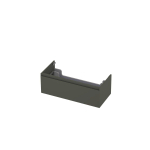 INK Wastafelonderkast - 100x45x35cm - 1 lade - greeploos - 45 graden afwerking rondom - MDF lak Mat beton groen SW416551