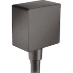 Hansgrohe Fixfit Square muuraansluitbocht - met terugslagklep - hoogglans zwart chroom SW358915