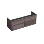 Forzalaqua Gela 2.0 meuble sous-lavabo 160x51x60cm avec 4 tiroirs à fermeture douce sans poignées Chêne massif Charcoal SW492310
