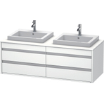 Duravit Ketho Meuble sous-lavabo avec 4 tiroirs pour 2 lavabos encastrables 140x42.6x55cm blanc 0300759