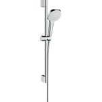 Hansgrohe Croma Select E ensemble barre de glissement avec douchette à main Croma Select E 1jet 65cm avec flexible de douche Isiflex`B 160cm blanc/chrome 0605311
