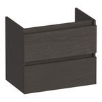 BRAUER Joy meuble sous lavabo peu profond - 60x39x50cm - 2 tiroirs softclose - sans poignée - 1 découpe pour le siphon - Bois Anthracite SW1201229