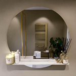 Mondiaz SPOT miroir – Ø 90 cm – avec tablette – Ostra (beige) SW1220845