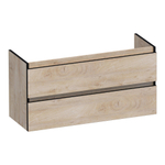 BRAUER Joy Edge wastafelonderkast ondiep 100 2 softclose lades - greeploos - 1 sifon uitsparing - Forest Wheat SW1200909