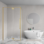 Aqua Vista Oria Cuadra zijwand - 100x200cm - incl. montageset - Geborsteld goud SW1244284