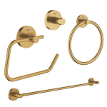 Grohe Essentials Accessoireset 4-delig - handdoekring - handdoekhouder - handdoekhaak - toiletrolhouder zonder klep - brushed cool sunrise (goud) SW529114