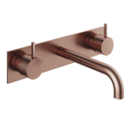 Hotbath Cobber afbouwdeel wastafelmengkraan met achterplaat en 18 cm uitloop geborsteld koper PVD SW229712