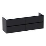 Saniclass Nexxt Meubles sous lavabo 160cm sans poignées avec 4 tiroirs et 2 trous pour siphon Black Wood SW208978