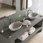 Ideavit Solidthin vasque à poser 50x33x14.5cm ovale 0 trous de robinet 1 cuve Solid surface blanc SW440811