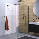 Brauer Season Douche à l'italienne - 120x200cm - verre clair avec cadre - Noir SW1039043