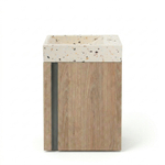 Saniclass Chaci Toiletmeubelset - 40x65cm - 1 deur - 1 kraangat - rechts - fontein terrazzo - eiken SW1482353