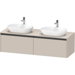 Duravit Ketho.2 Wastafelonderbouwkast - inclusief consoleplaat - met 2 laden - voor dubbele waskommen - 160x55x45.9cm - met handgrepen antraciet - taupe mat SW771865