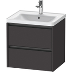 Duravit ketho 2 meuble sous lavabo avec 2 tiroirs 58.4x45.5x54.9cm avec poignées anthracite graphite super mat SW772985