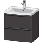 Duravit Ketho.2 Wastafelonderbouwkast - met 2 laden - 58.4x45.5x54.9cm - met grepen antracietgrafiet - supermat grafiet (grijs) SW772985