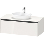 Duravit Ketho.2 Wastafelonderbouwkast - inclusief consoleplaat - met 1 lade - 120x55x45.9cm - met handgreep antraciet - hoogglans wit SW773057