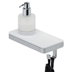 Geesa Frame Distributeur de savon avec tablette et crochet porte-serviettes Blanc / Chrome SW334422