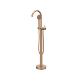 IVY Bond Robinet de baignoire sur pied - douchette à main - jet satiné - flexible de 150 cm - bec pivotant - cuivre mat PVD SW1031204