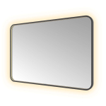 Hotbath &MORE Miroir éclairage LED direct et indirect color changing chauffage de miroir avec télécommande Noir brossé PVD SW1246067