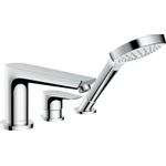 Hansgrohe Talis e Afdekset - 3 gats badrandcombinatie - inclusief Secuflex slanggarnituur - hoogglans chroom SW31951