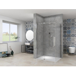 Van Rijn Products ST08 Paroi fixe - 140x200cm - verre transparent - épaisseur 8mm - profilé mural - Chrome SW956394