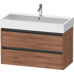 Duravit Ketho.2 Wastafelonderbouwkast - met 2 laden - 98.4x46x54.9cm - met grepen antraciet - noten mat SW773106