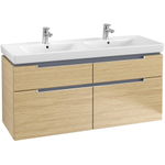 Villeroy & Boch Subway 2.0 wastafelonderkast 128.7x59cm 4 lades Nordic oak SW479824