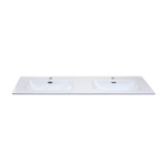 HR badmeubelen Cover Lavabo - 141x46.5x1.8cm - 2 trous de robinet - 2 vasques - céramique blanc SW533037