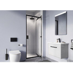 Crosswater Clear 6 dans profil porte pivotante 80x195cm 6mm verre de sécurité noir mat SW487106