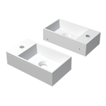 INK Contra Fontaine - 40x22x10cm - lavabo à droite - 1 trou de robinet - polystone blanc mat SW157949