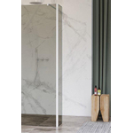 Fortifura Galeria Paroi latérale - 30x200cm - verre fumé - 8mm - avec profilé d'angle - Blanc mat SW925351