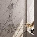 Brauer Chrome Edition Mitigeur de douche apparent - barre de douche - 1 fonction - 2 poignées lisses - douchette ronde 3 jets - chrome SW1164596