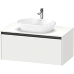Duravit ketho 2 meuble sous lavabo avec plaque de console avec 1 tiroir 100x55x45.9cm avec poignée anthracite blanc mat SW772312