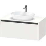 Duravit Ketho.2 Wastafelonderbouwkast - inclusief consoleplaat - met 1 lade - 100x55x45.9cm - met handgreep antraciet - wit mat SW772312