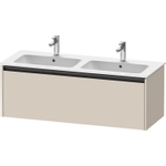 Duravit Ketho.2 Wastafelonderbouwkast - met 1 lade - voor dubbele wastafel - 128x48x44cm - met greep antraciet - taupe supermat SW771918