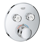 GROHE SmartControl Set de finition pour mitigeur encastré thermostatique avec inverseur 2 voies rond chrome SW104917
