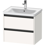 Duravit Ketho.2 Wastafelonderbouwkast - met 2 laden - 63.4x45.5x54.9cm - met grepen antraciet - wit supermat SW772244