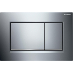 Geberit Sigma20 bedieningsplaat - 2-toets spoeling - rechthoekige knoppen - glans chroom/mat chroom/glans chroom - dualflush - hoogglans chroom SW61797
