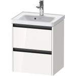 Duravit Ketho 2 Meuble sous-lavabo - 2 tiroirs - 48.4x37.5x54.9cm - poignées anthracite - blanc brillant SW772328
