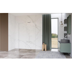 Fortifura Galeria Vrijstaande Inloopdouche - 180x200cm - Helder - antikalk - 8mm veiligheidsglas - wandsteunen - Wit mat SW976631