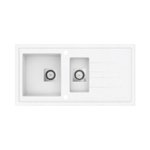 GO by Van Marcke Molto inbouwspoeltafel composiet met 1,5 bakken met afdruip 980 x 500 mm met vierkante manuele plug omkeerbaar wit SW283639