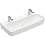Villeroy & Boch Finion lavabo - dessous meulé avec 2 trous de robinet 100x47cm - ceramic+ sans trop-plein blanc SW106498
