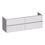 BRAUER Adore wastafelonderkast - 160x46x55cm - 4 softclose lades - greeploos - 2 sifon uitsparingen - Forest Seashell SW1198309