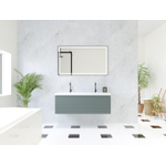 HR Matrix ensemble de meubles de salle de bain 3d 120cm 1 tiroir sans poignée avec bandeau de poignée en couleur petrol matt avec lavabo djazz 2 trous de robinetterie blanc SW857111