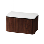 Royal Plaza Terra Ensemble meuble de salle de bains - 80x46.2x46cm - plan de toilette solid surface blanc mat - 2 tiroirs - châtaignier (noyer) SW1426281