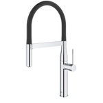 GROHE essence mélangeur de cuisine monotrou avec limiteur de température et douchette flexible chrome SW656553